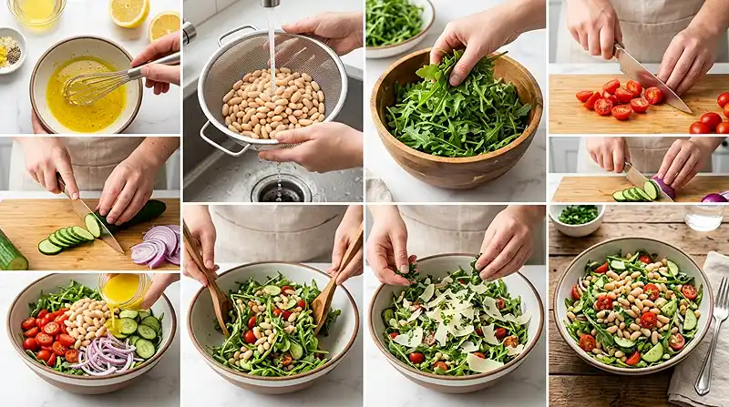 Lemony White Bean Arugula Summer Salad 3 lemon summer salad
