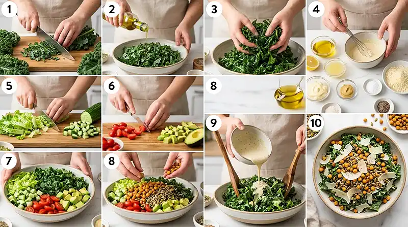 Crispy Parmesan Kale Chopped Salad 3 parmesan kale salad
