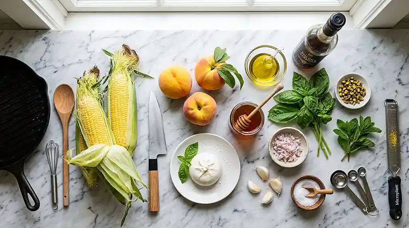 peach burrata salad