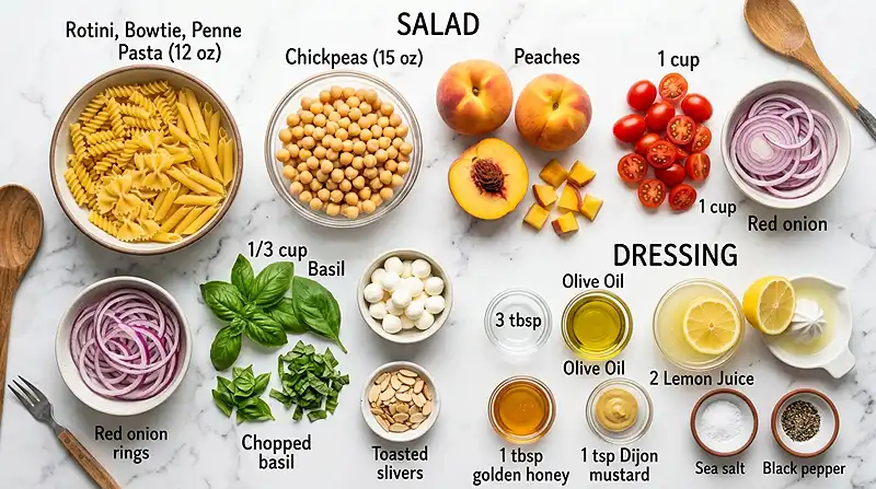 Peach Basil Chickpea Pasta Salad 2 peach pasta salad