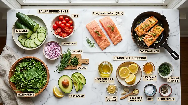 Lemon Dill Salmon Cucumber Salad 2 salmon cucumber salad