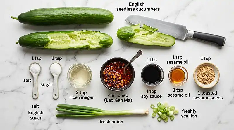 Chili Crisp Smashed Cucumber Salad 2 smashed cucumber salad