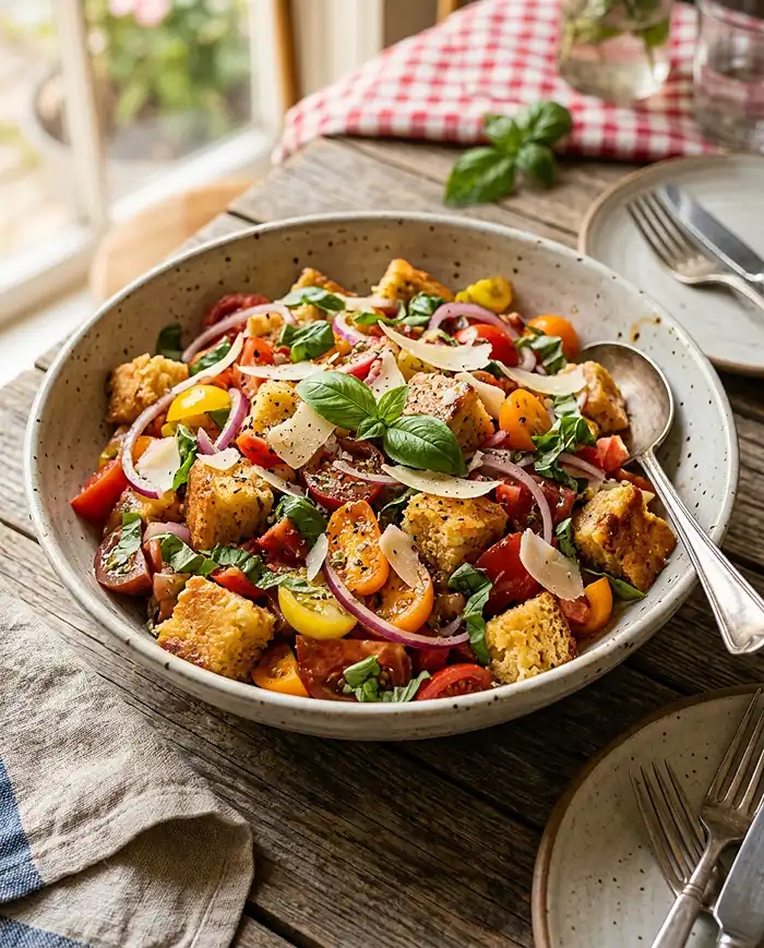 Parmesan Cornbread Tomato Salad 4 southern style salad