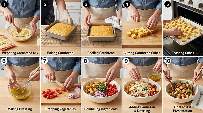 Parmesan Cornbread Tomato Salad 3 summer tomato recipe