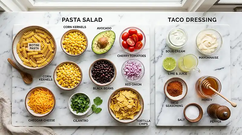 Avocado Corn Taco Pasta Salad 2 taco pasta salad