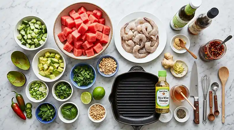 Watermelon Tajin Shrimp Salad 2 watermelon shrimp salad