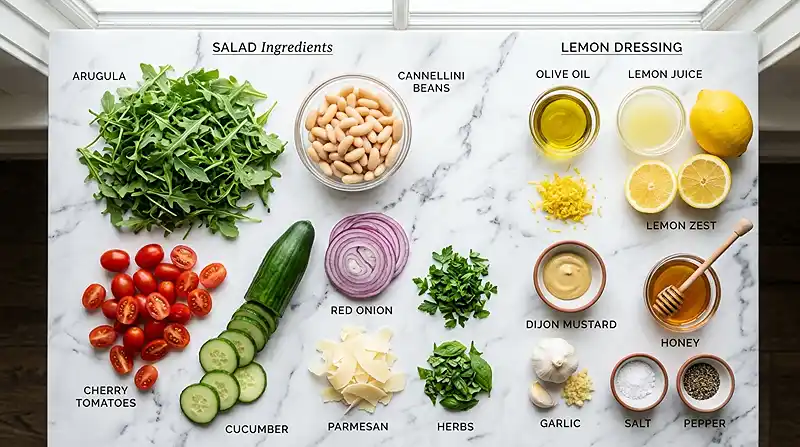 Lemony White Bean Arugula Summer Salad 2 white bean arugula salad