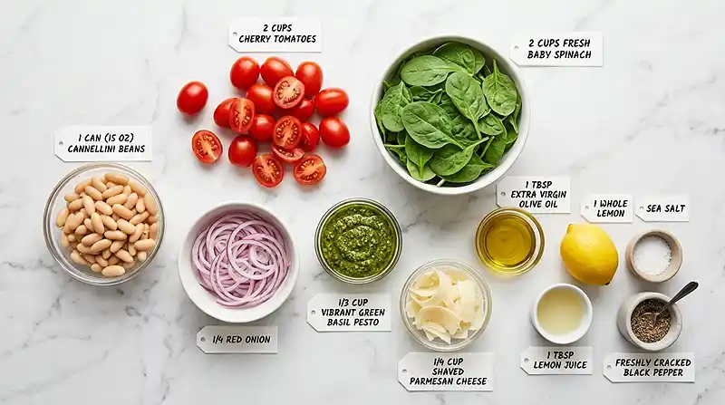 Cherry Tomato White Bean Pesto Salad 2 white bean pesto salad