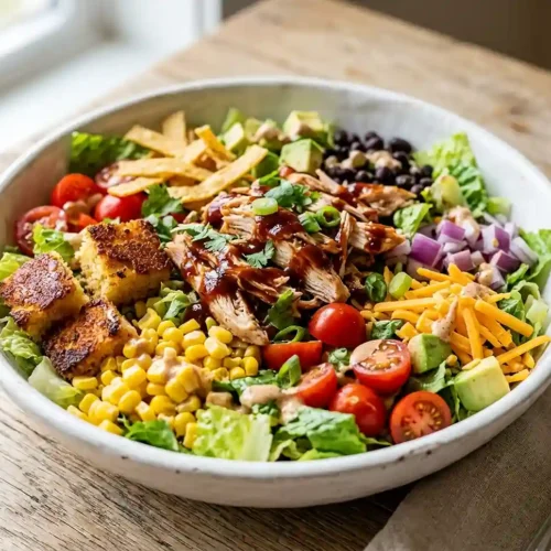 BBQ Chicken Cornbread Crunch Salad