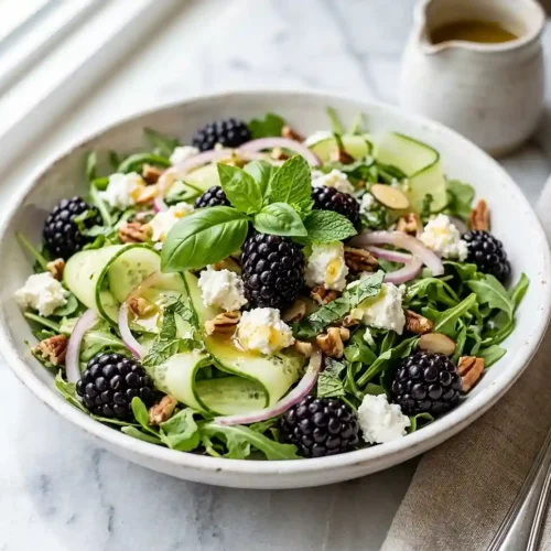 Blackberry Cucumber Goat Cheese Salad
