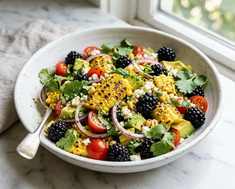 Charred Corn Blackberry Avocado Salad