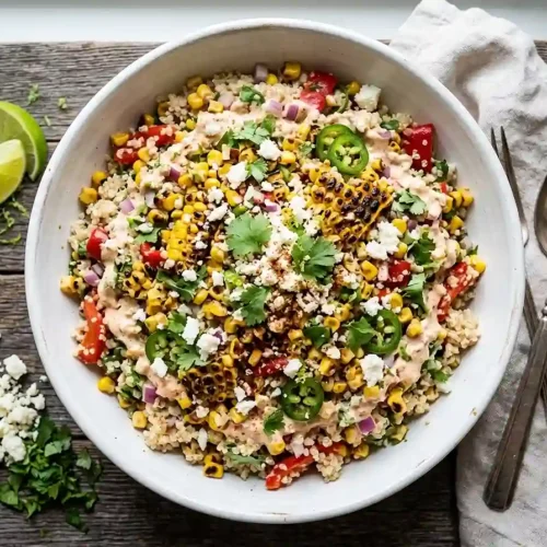 Chili Lime Street Corn Quinoa Salad
