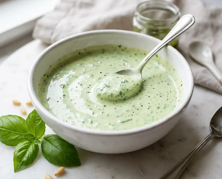 Creamy Basil Pesto Yogurt Dressing
