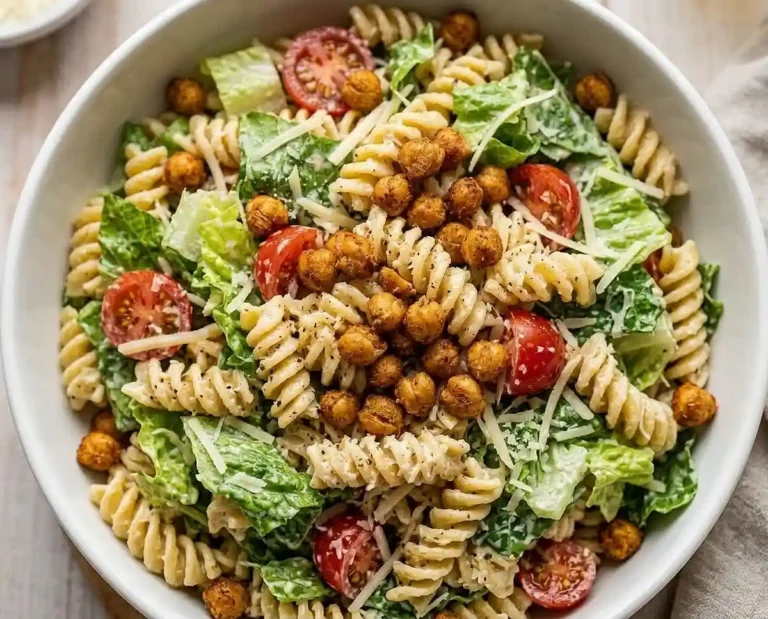Crispy Chickpea Caesar Pasta Salad