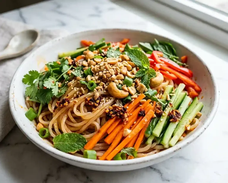 Crispy Chili Oil Rice Noodle Salad