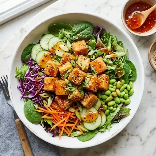 Crispy Tofu Sweet Chili Salad