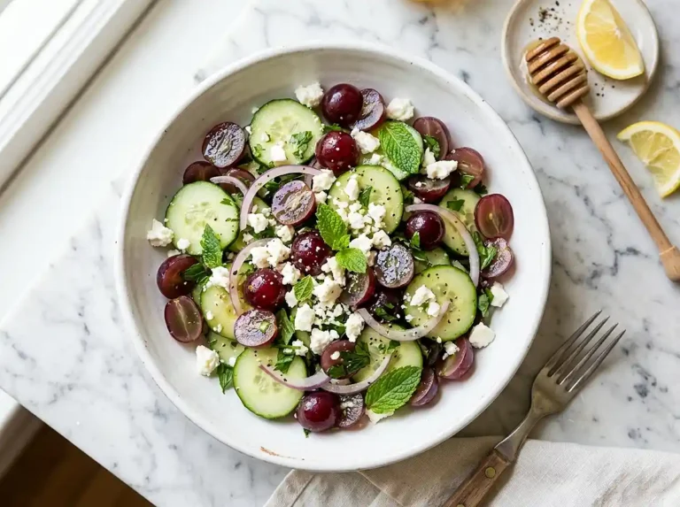 Cucumber Grape Feta Salad