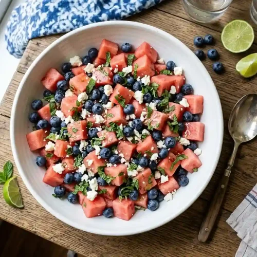 Firecracker Watermelon Blueberry Feta Salad