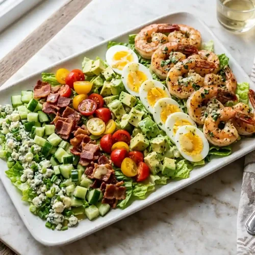 Garlic Butter Shrimp Cobb Salad
