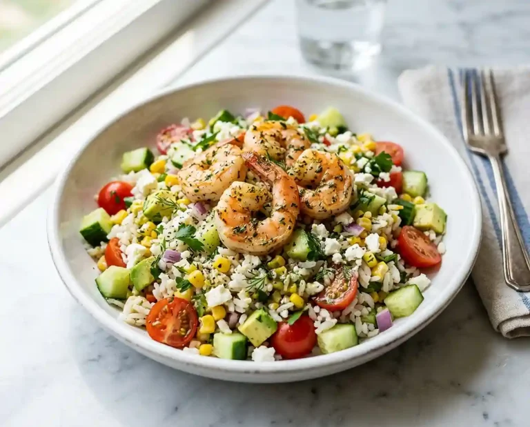 Garlic Herb Shrimp Rice Salad