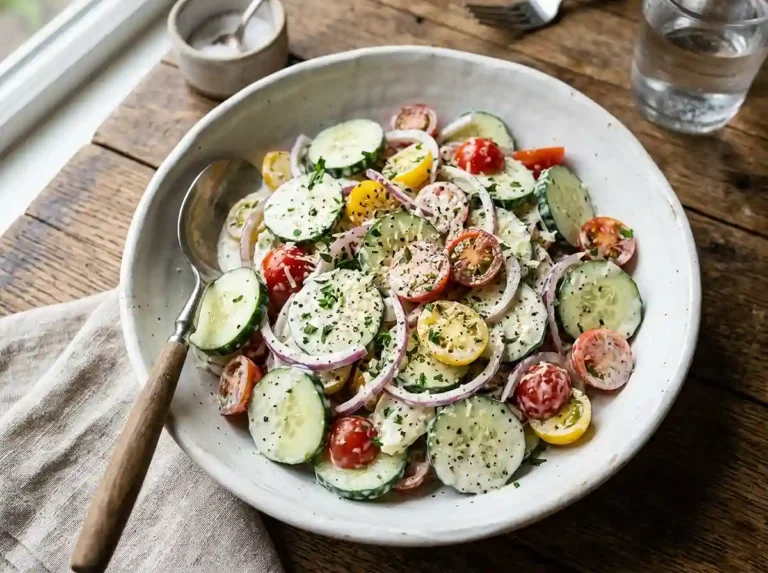 Garlic Parmesan Cucumber Tomato Salad