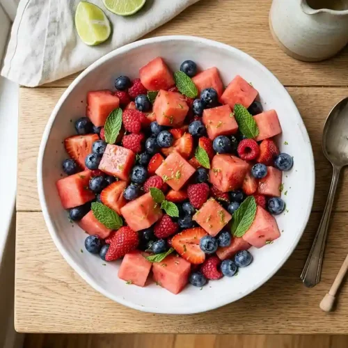 Honey Lime Melon Berry Salad