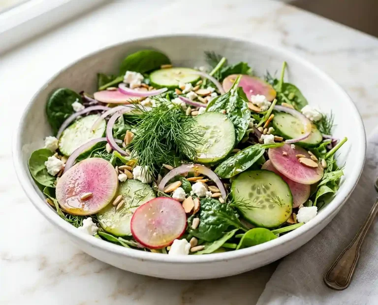 Lemon Dill Cucumber Greens Salad