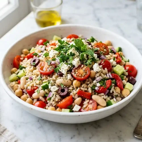 Mediterranean Rice Bean Picnic Salad 5 Mediterranean Rice Bean Picnic Salad