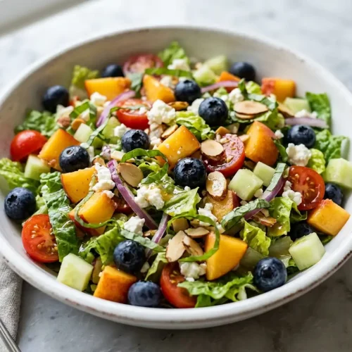 Peach Blueberry Basil Chopped Salad