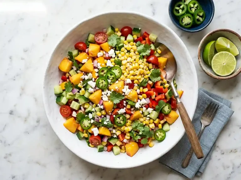 Peach Corn Jalapeno Chopped Salad