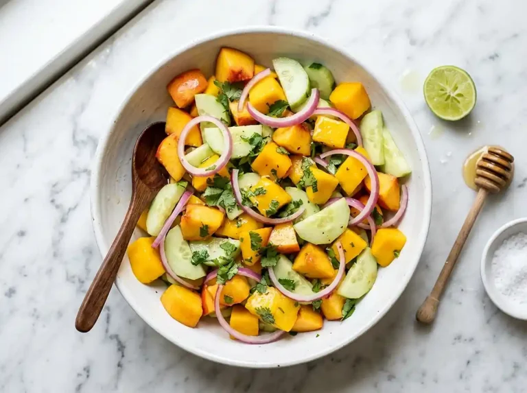Peach Mango Cucumber Salad