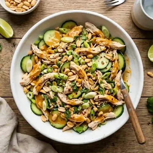 Spicy Peanut Cucumber Chicken Crunch Salad 5 Peanut Cucumber Chicken Crunch Salad