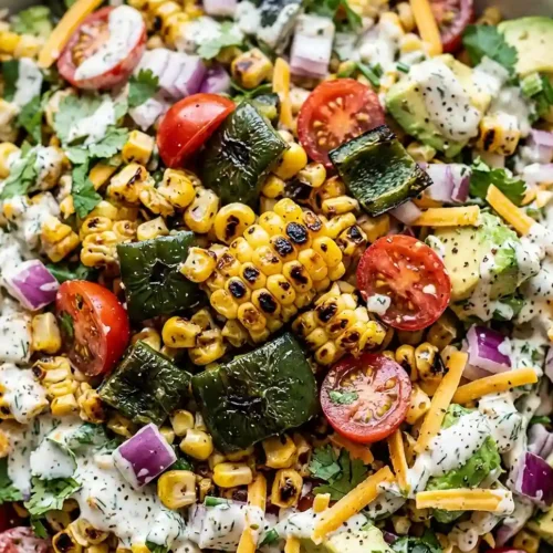 Roasted Corn Poblano Ranch Salad