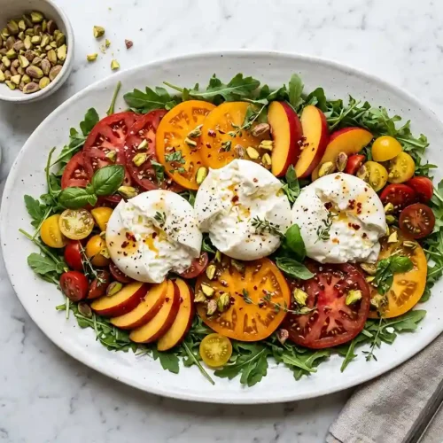 Tomato Nectarine Burrata Salad