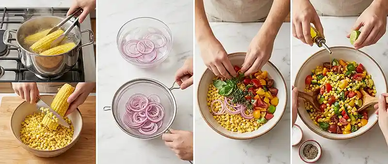 Corn Tomato Basil Picnic Salad 3 basil salad