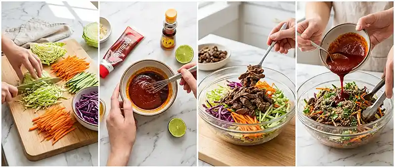 Korean BBQ Beef Slaw Salad 3 bbq beef salad