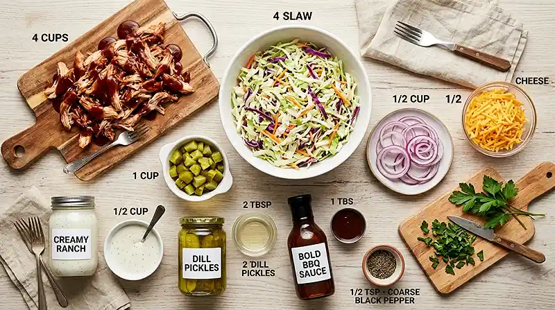 BBQ Chicken Pickle Slaw Salad 2 bbq chicken salad