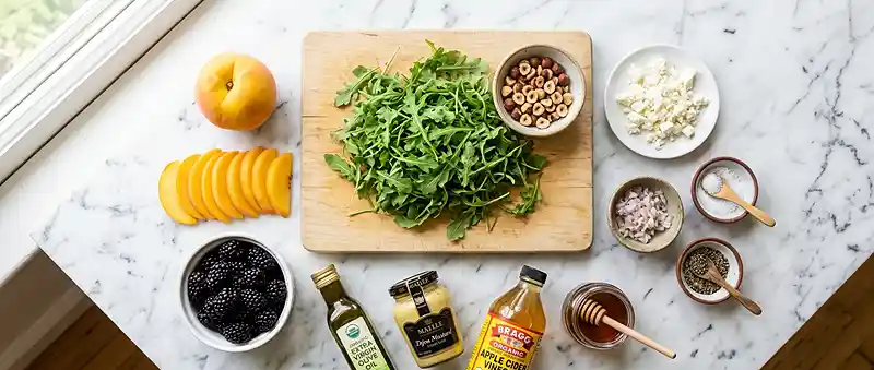 Blackberry Peach Arugula Salad 2 blackberry peach salad