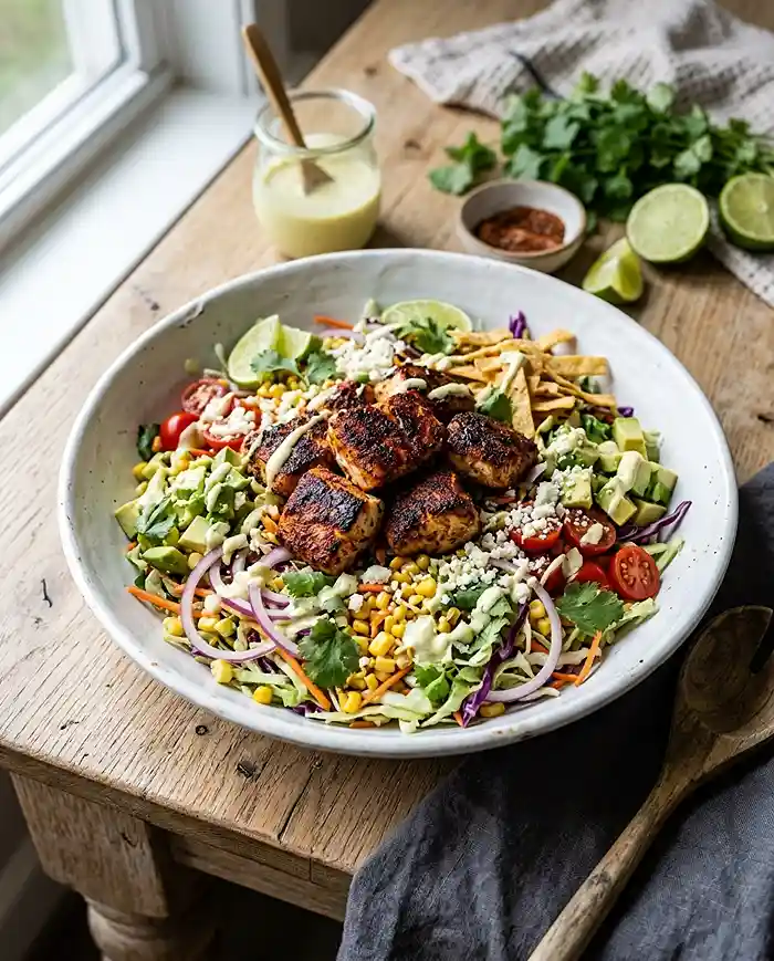 Blackened Fish Taco Slaw Salad 4 blackened fish salad