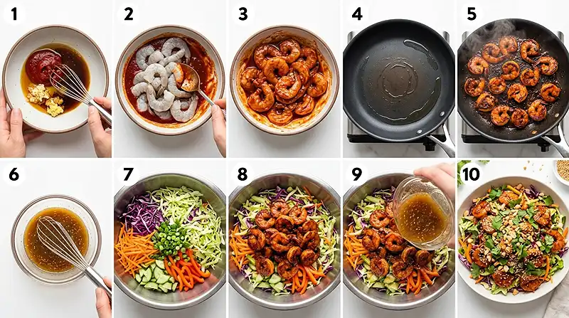 Gochujang Shrimp Cabbage Crunch Salad 3 cabbage salad