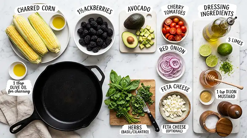 Charred Corn Blackberry Avocado Salad 2 charred corn salad