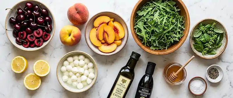 Summer Cherry Peach Mozzarella Salad 2 cherry peach salad