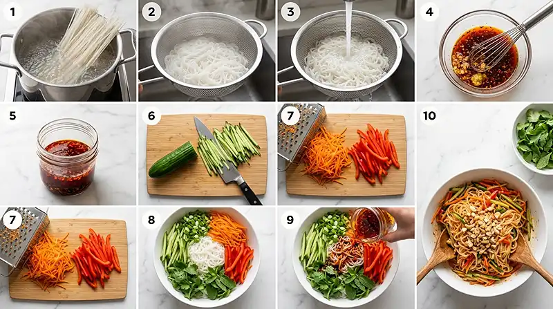 Crispy Chili Oil Rice Noodle Salad 3 chili oil noodle salad