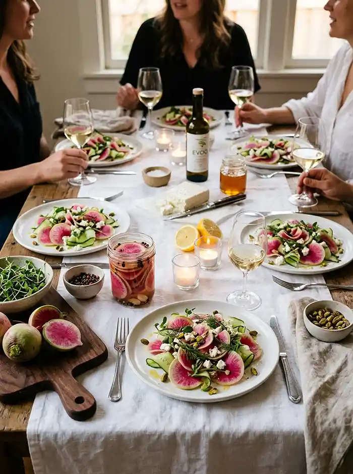 Pickled Watermelon Radish Crunch Salad 4 colorful salad