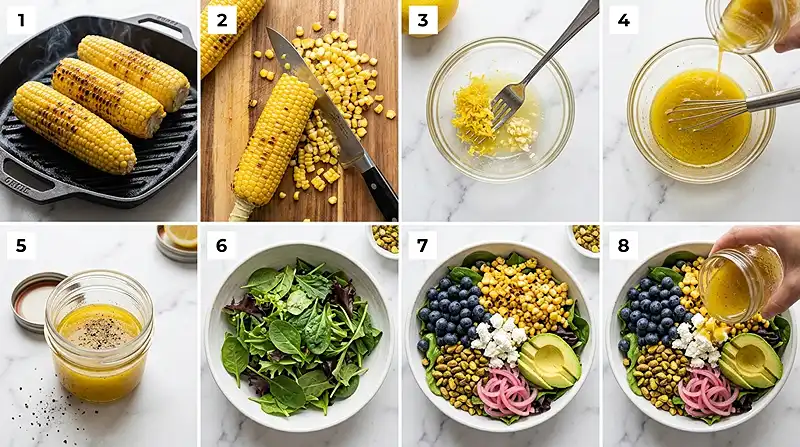 Blueberry Corn Goat Cheese Salad 3 corn salad