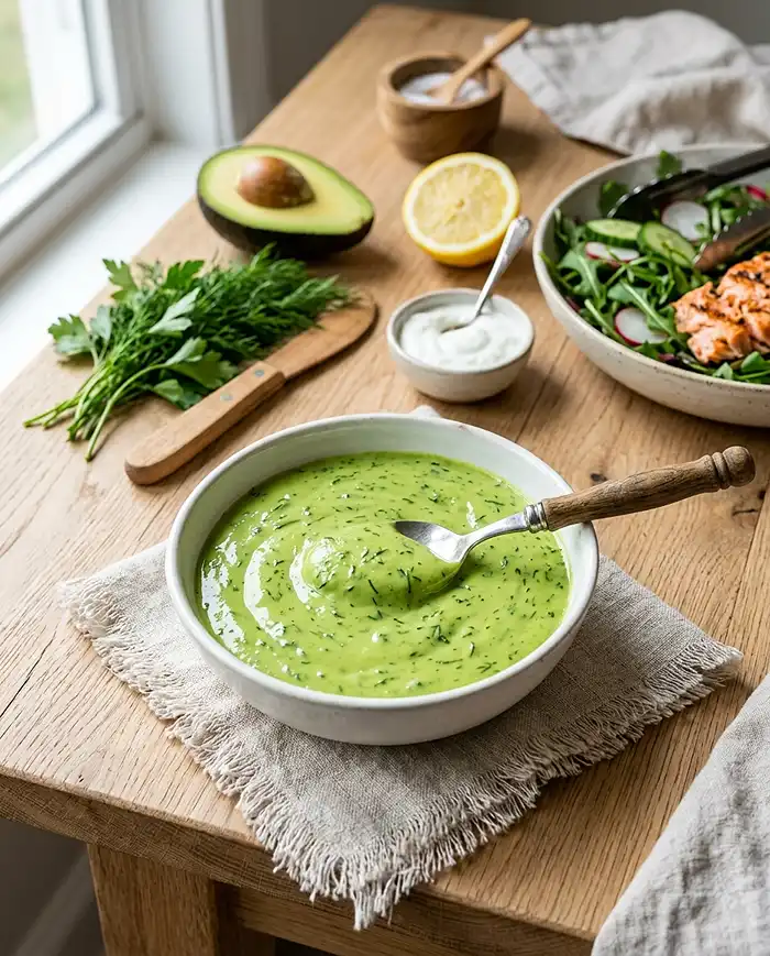 Creamy Avocado Dill Dressing 4 creamy herb dressing