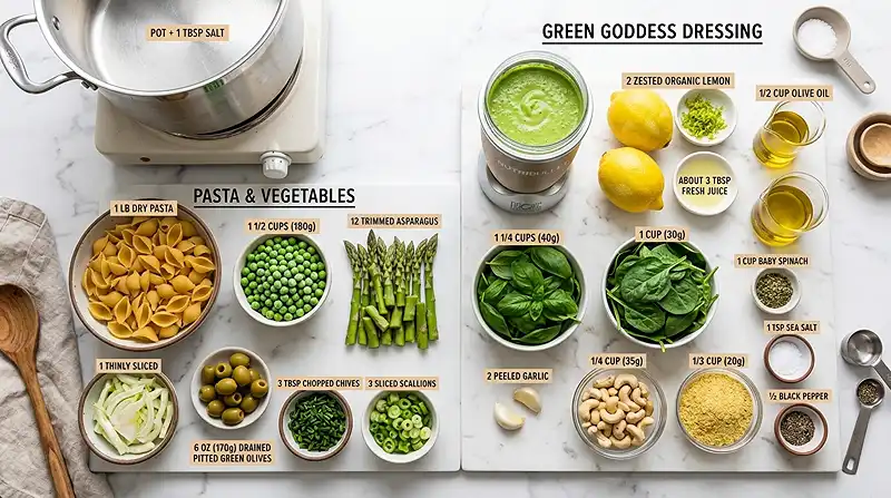 Green Goddess Pasta Salad 2 creamy herb pasta salad