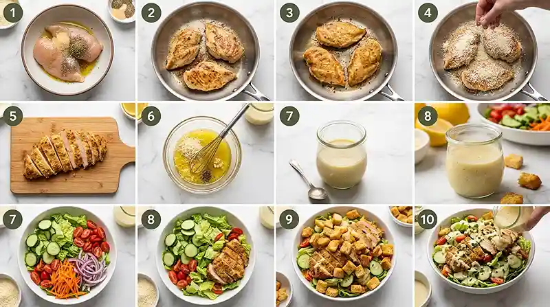 Lemon Parmesan Chicken Crunch Salad 3 crunch salad