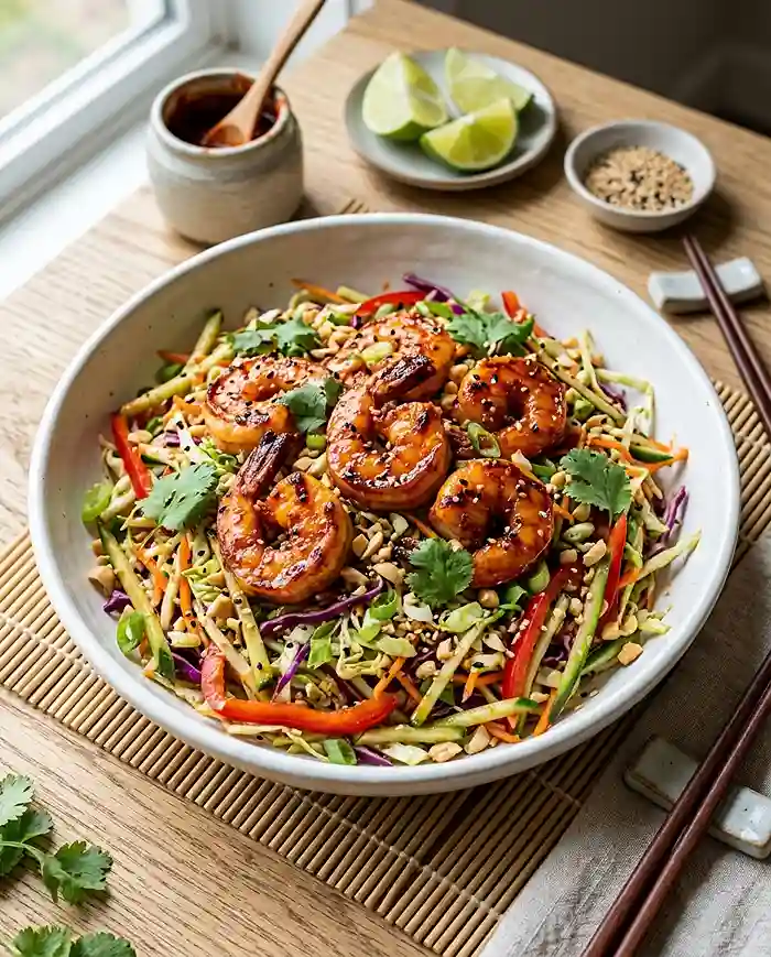Gochujang Shrimp Cabbage Crunch Salad 4 crunch salad