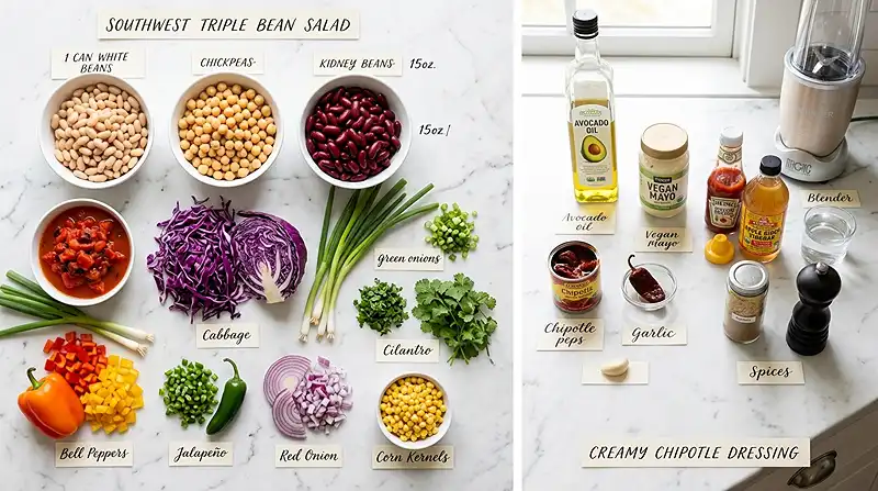 Southwest Dense Bean Salad 2 easy dense bean salad recipe​